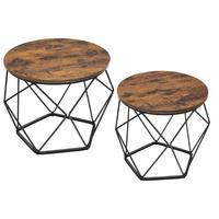 Couchtischset Coffee Table - Schwarz/Braun, MODERN, Holzwerkstoff/Metall (60/60/45cm) - MID.YOU