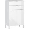 Kommode B: 60 cm Gw-Mauresa Weiß - Chromfarben/Weiß, KONVENTIONELL, Holzwerkstoff (60/97/34cm) - Germania