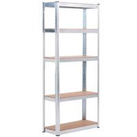 Schwerlastregal Leo - Silberfarben, Trend, Holzwerkstoff/Metall (75/175/30cm) - Homezone