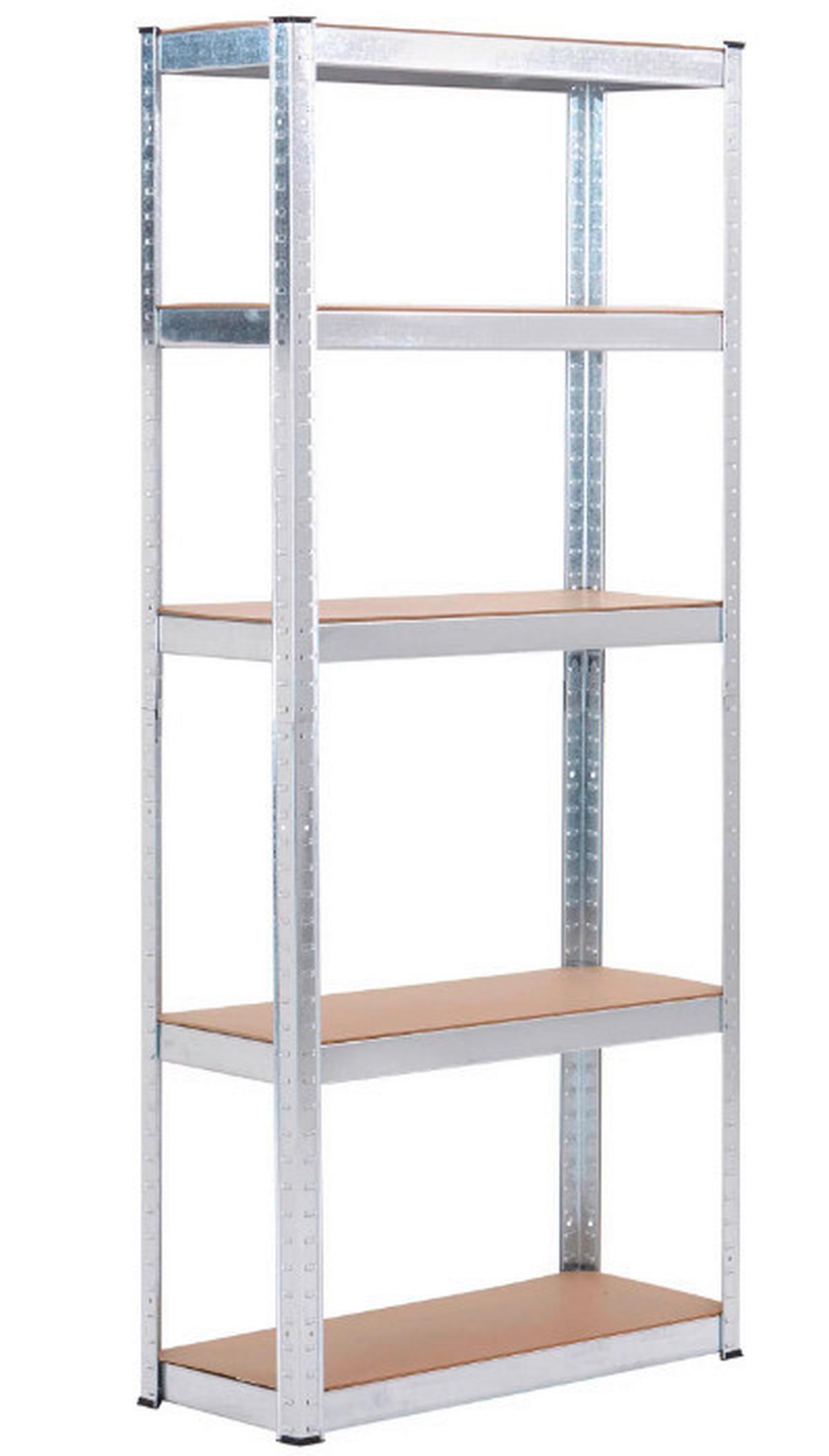 Schwerlastregal Leo - Silberfarben, Trend, Holzwerkstoff/Metall (75/175/30cm) - Homezone
