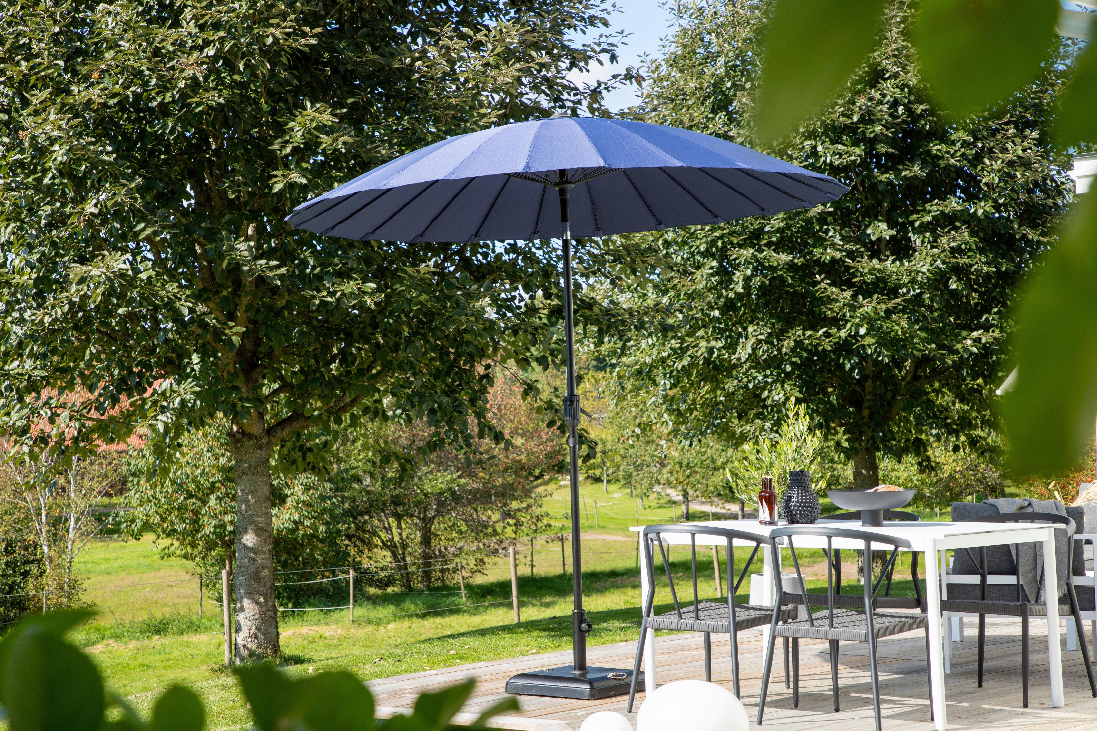 Sonnenschirm Palmetto DM: 270 cm H: 249cm Blau - Blau, KONVENTIONELL (270/270cm) - Gardenson