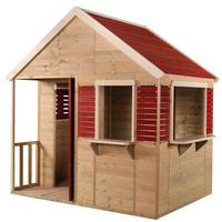 Spielhaus Krokodil Naturfarben/Rot, B: 155 cm - Rot/Naturfarben, KONVENTIONELL, Holz (155/168/120cm)