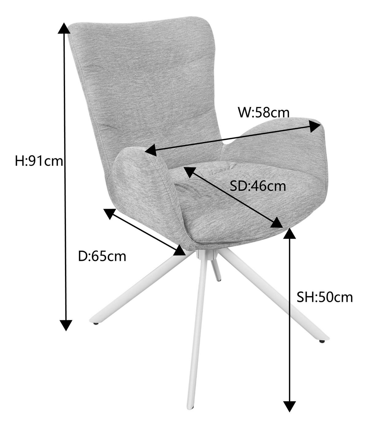 Armlehnstuhl Stella Braun/Beige - hnědá/béžová, Design, kov/textil (58/91/66cm) - Mömax