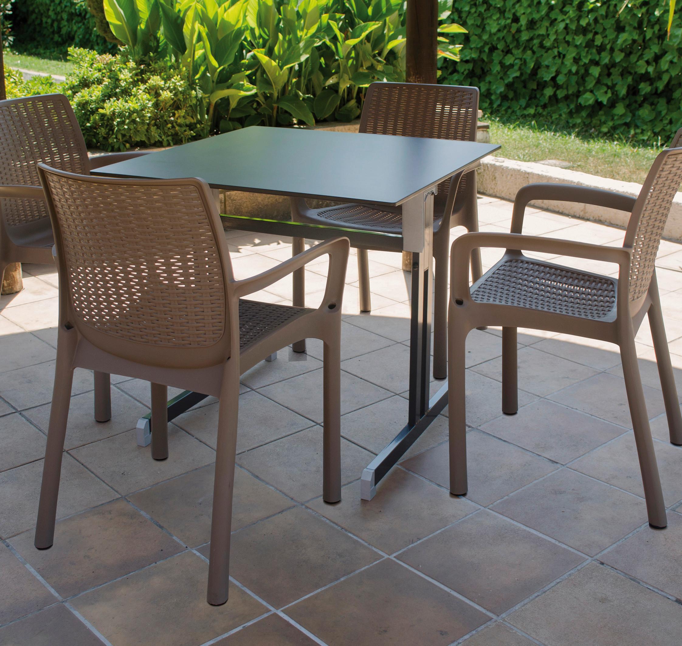 Gartentisch Klappbar Stahl L: 80cm - Anthrazit, MODERN, Holzwerkstoff/Metall (80/80/71cm) - Gardenson