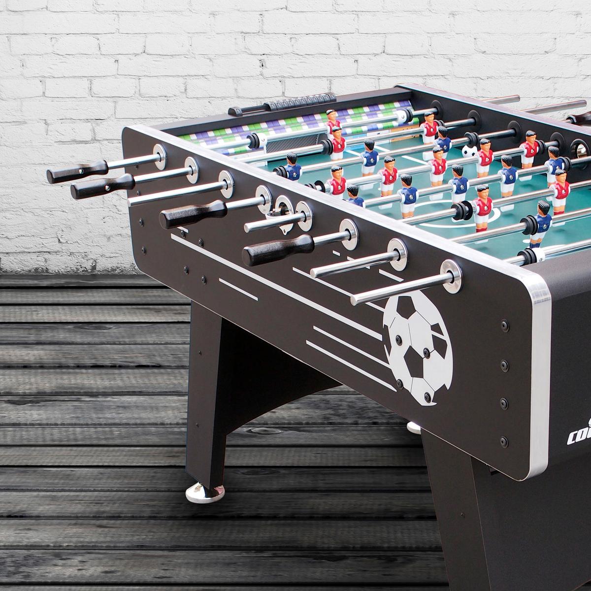Tischfußball Arena Holz Schwarz + 4 Bälle, Torzähler - Schwarz, Basics, Holz (75/88/141cm) - Ambia Garden