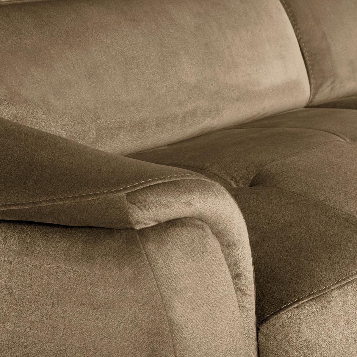 Schlafsofa Pafos Hellbraun B: 203 cm - Chromfarben/Hellbraun, Design, Textil (203/77-98/103cm) - MID.YOU