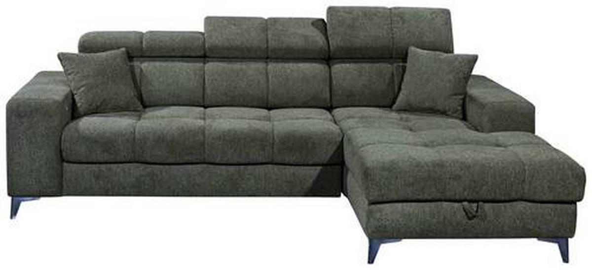 Ecksofa Sydney Dunkelgrün S: 268/172 Cm - Dunkelgrün/Schwarz, KONVENTIONELL, Textil (268/172cm) - MID.YOU