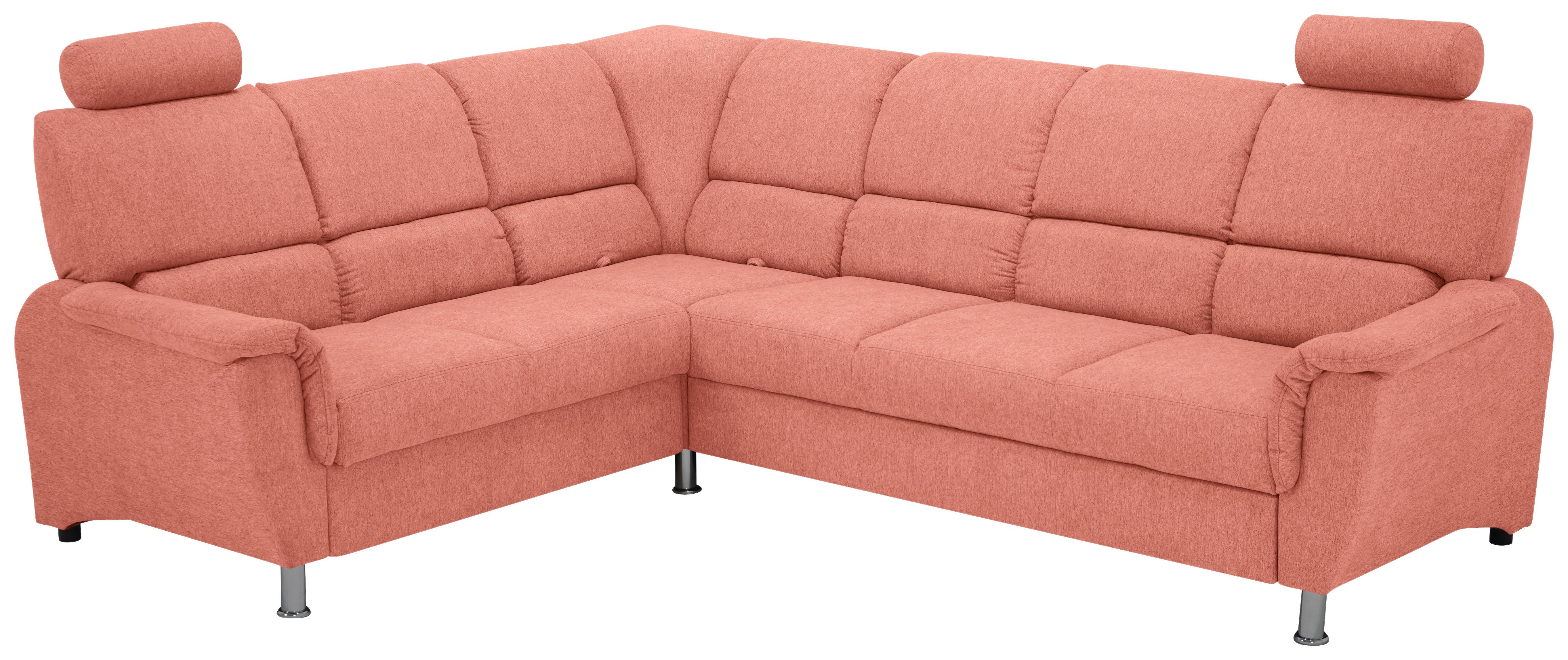 Sedačka MARSYLIA, levá, korálová - černá/barvy stříbra, Design, kov/dřevo (216/270cm) - MID.YOU