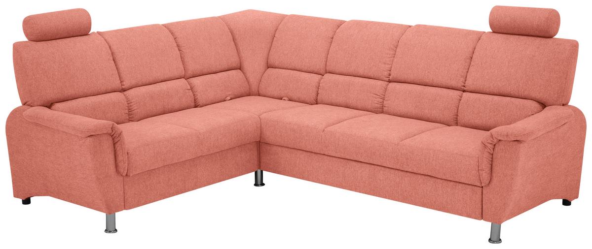 Sedačka MARSYLIA, ľavá, koralová - koralová/čierna, Design, kov/drevo (216/270cm) - MID.YOU