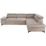 Ecksofa mit Schlaffunktion + Bettkasten Chicago Hellbraun - Hellbraun/Schwarz, MODERN (276/76(93)/236cm) - Luca Bessoni