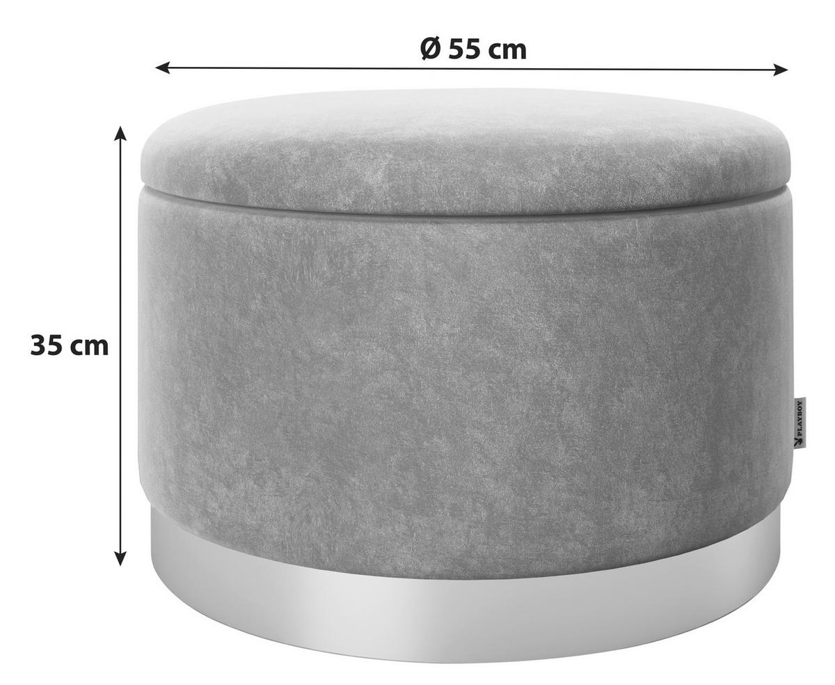 Pouf Sue Samt Lila/goldfarben Dxh 55x35 Cm Mit Stauraum - Lila/Goldfarben, LIFESTYLE, Textil (55/35/55cm) - Playboy