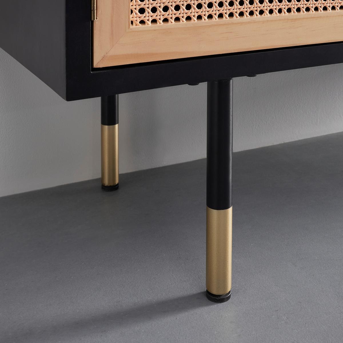Sideboard MASSIMO - barvy borovice/černá, Moderní, kov/dřevo (150/76/40cm) - P & B