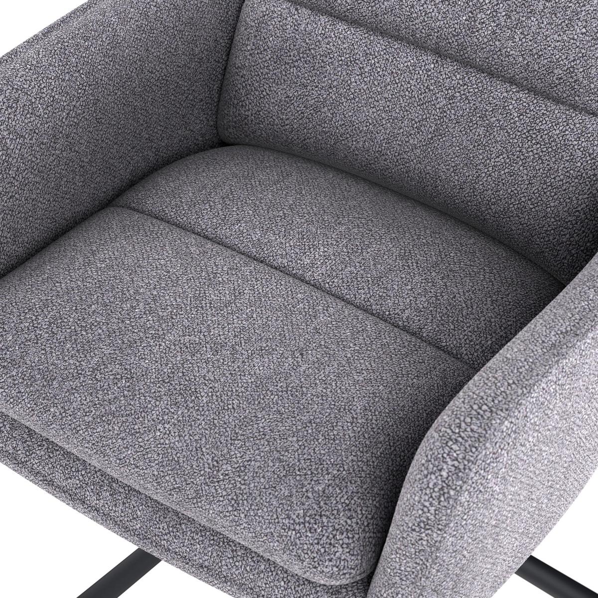 Armlehnstuhl Luce Grau/Schwarz B: 60 cm - Schwarz/Grau, MODERN, Textil/Metall (60/89/67cm) - MID.YOU
