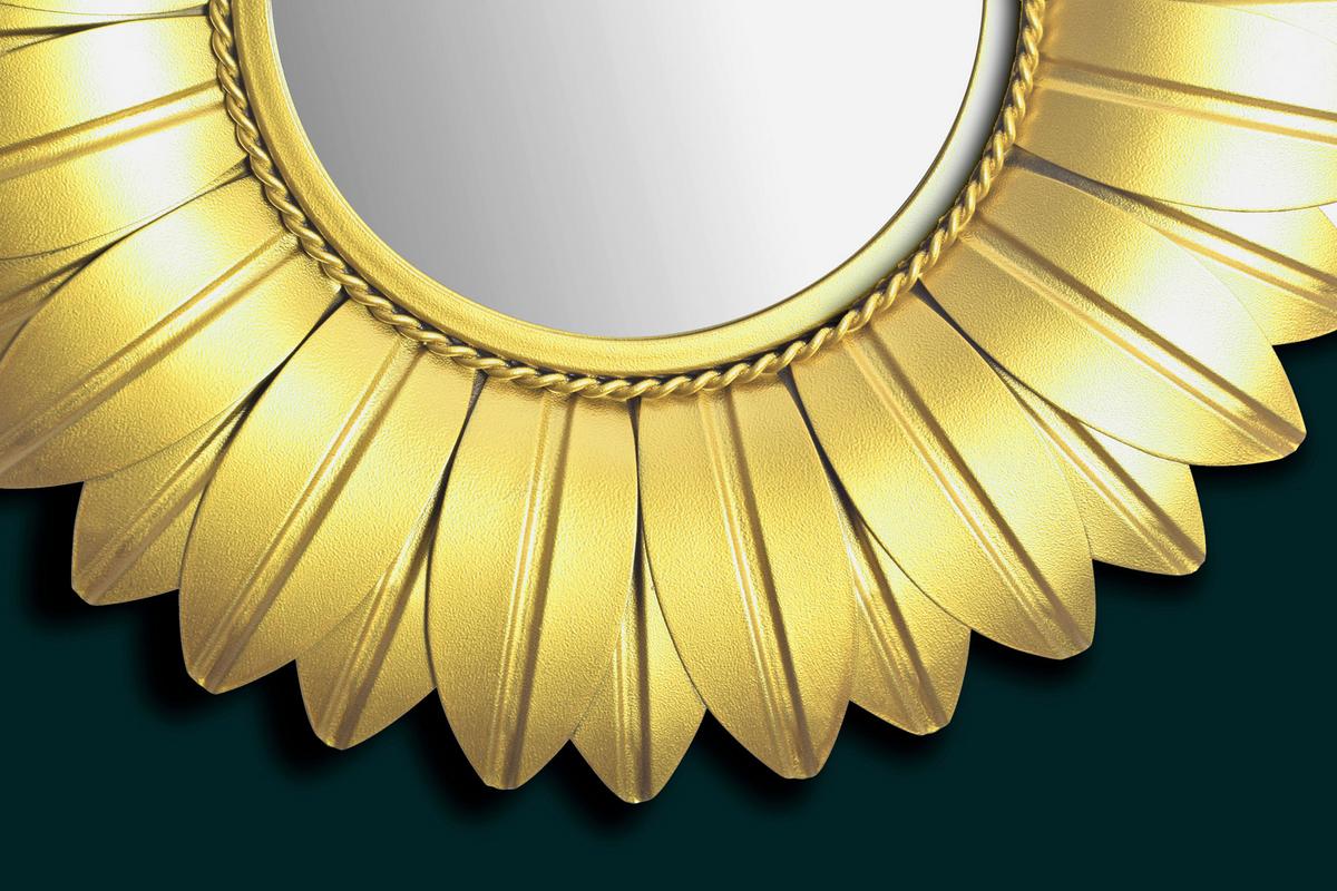 Wandspiegel Goldfarben B: 60 Cm - Goldfarben, Design, Glas/Metall (60/60/4cm) - MID.YOU