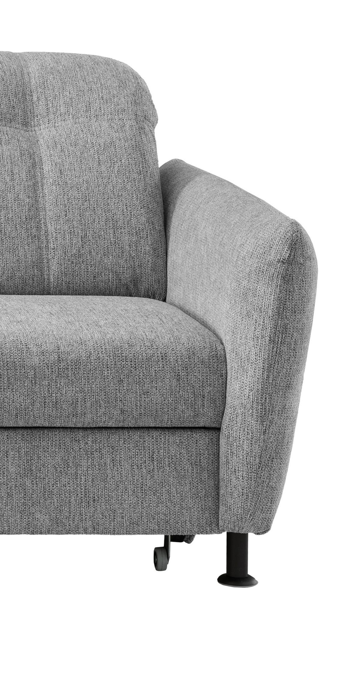 Ecksofa Minori Chenille Silberfarben, S: 184x267 cm - Silberfarben/Schwarz, MODERN, Textil (184/267cm) - Livetastic