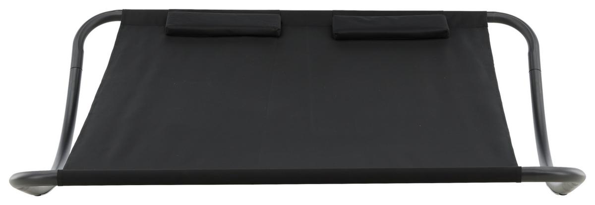 Doppel-sonnenliege Gordo Metall/textil - Schwarz, KONVENTIONELL, Textil/Metall (180/48/200cm) - Gardenson