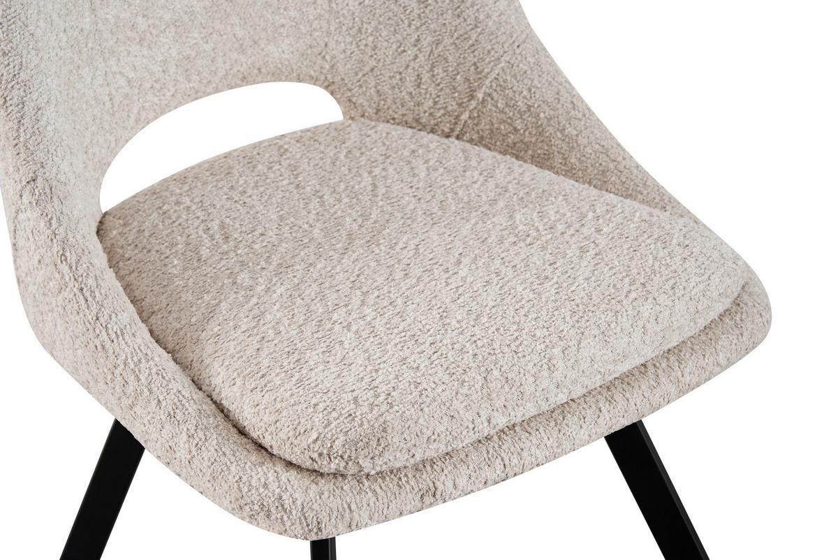 Esszimmerstuhl Cindy Beige Echtholz Beine - Beige/Schwarz, MODERN, Holz/Textil (46/85,5/58cm) - MID.YOU