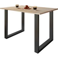 Schreibtisch Lona Schwarz/Eiche Dekor B: 160 cm - Silberfarben/Schwarz, Design, Holzwerkstoff/Metall (160/80/76cm) - MID.YOU