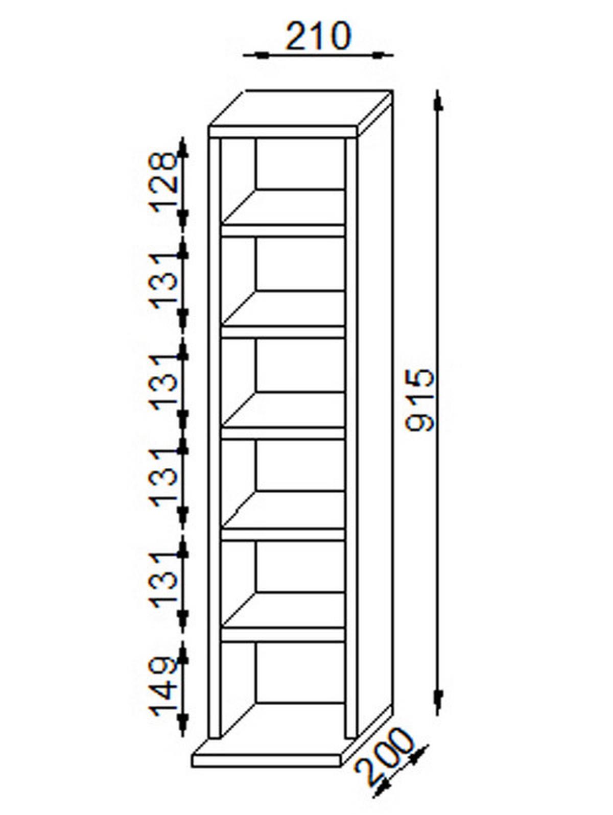 Cd-tartó Polc Elementa B: 21 Cm - bükkszínű, Basics, faalapú anyag (21/97,4/20cm)