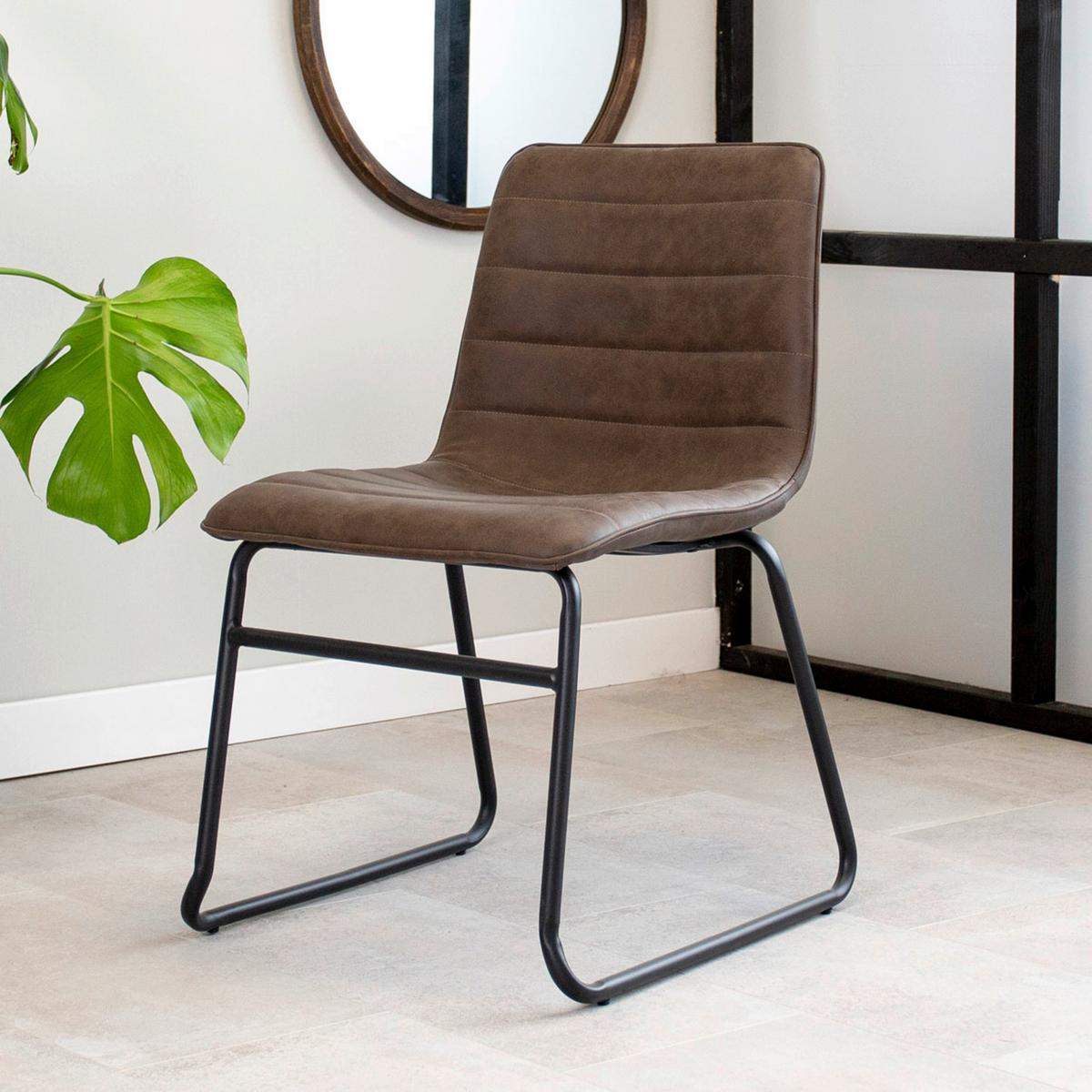 Stuhl Milan - Taupe/Schwarz, KONVENTIONELL, Kunststoff/Textil (48/77/56cm) - MID.YOU