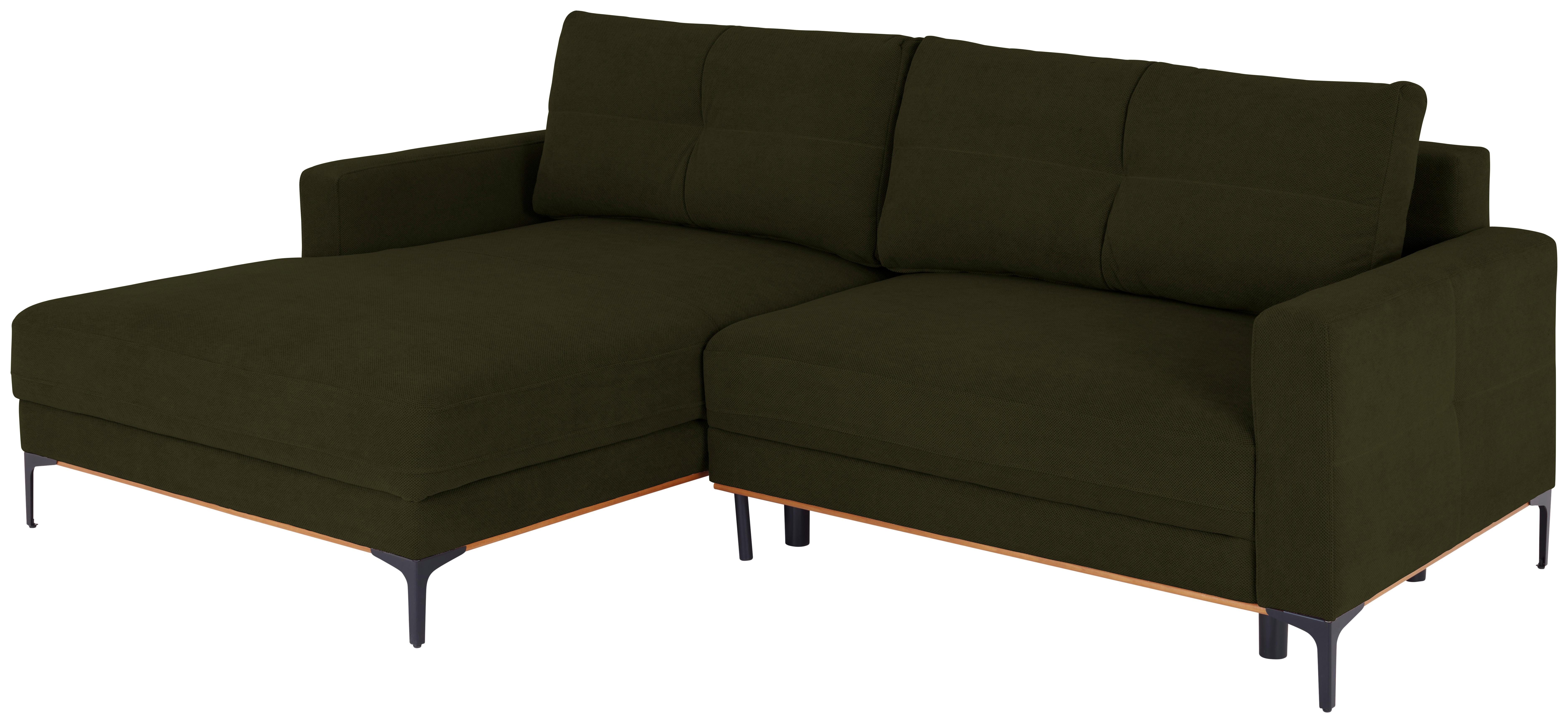 Ecksofa Bergamo - Schlammfarben/Schwarz, MODERN, Textil (162/238cm) - Ondega
