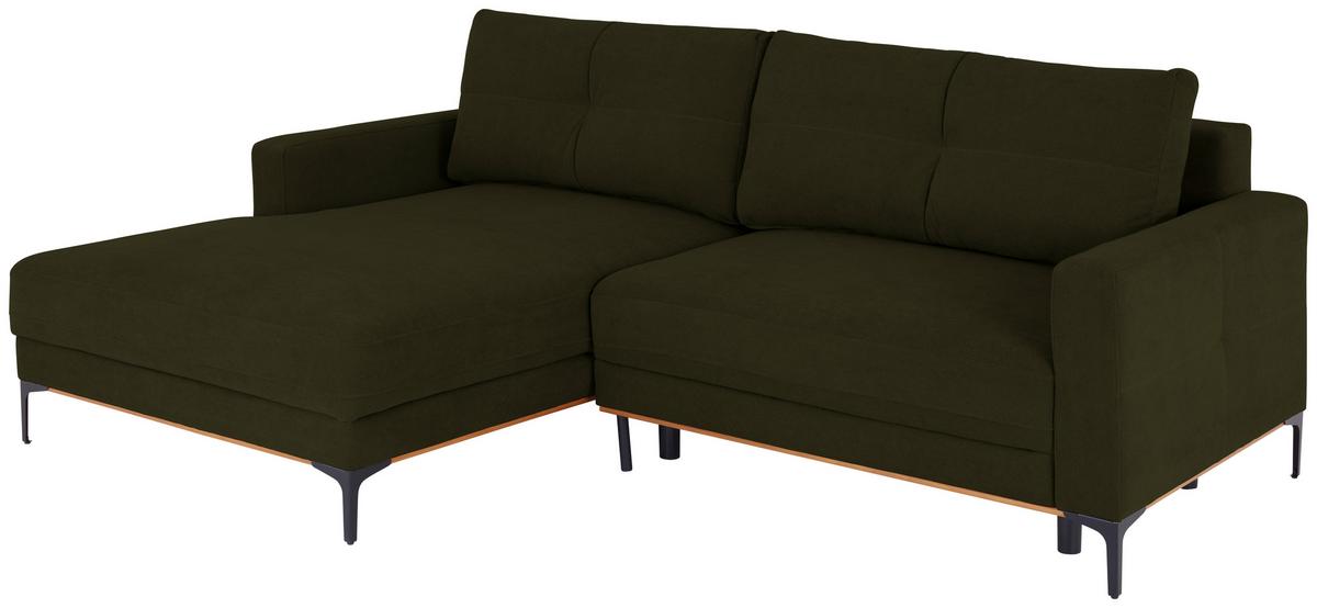 Ecksofa Bergamo - Schlammfarben/Schwarz, MODERN, Textil (162/238cm) - Ondega