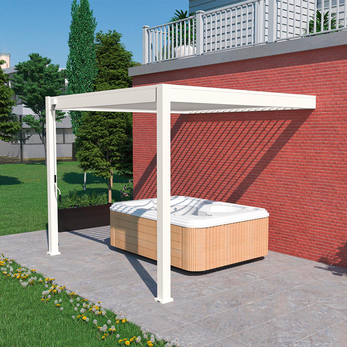 Pavillon Deluxe 400x300cm Sturmfest, Gartenpavillon - Weiß, Basics, Metall (400/255/300cm) - WEIDE