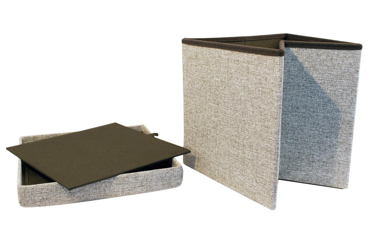 Sitzwürfel Storecube - Grau, Basics, Textil (38/38/38cm) - Echtwerk