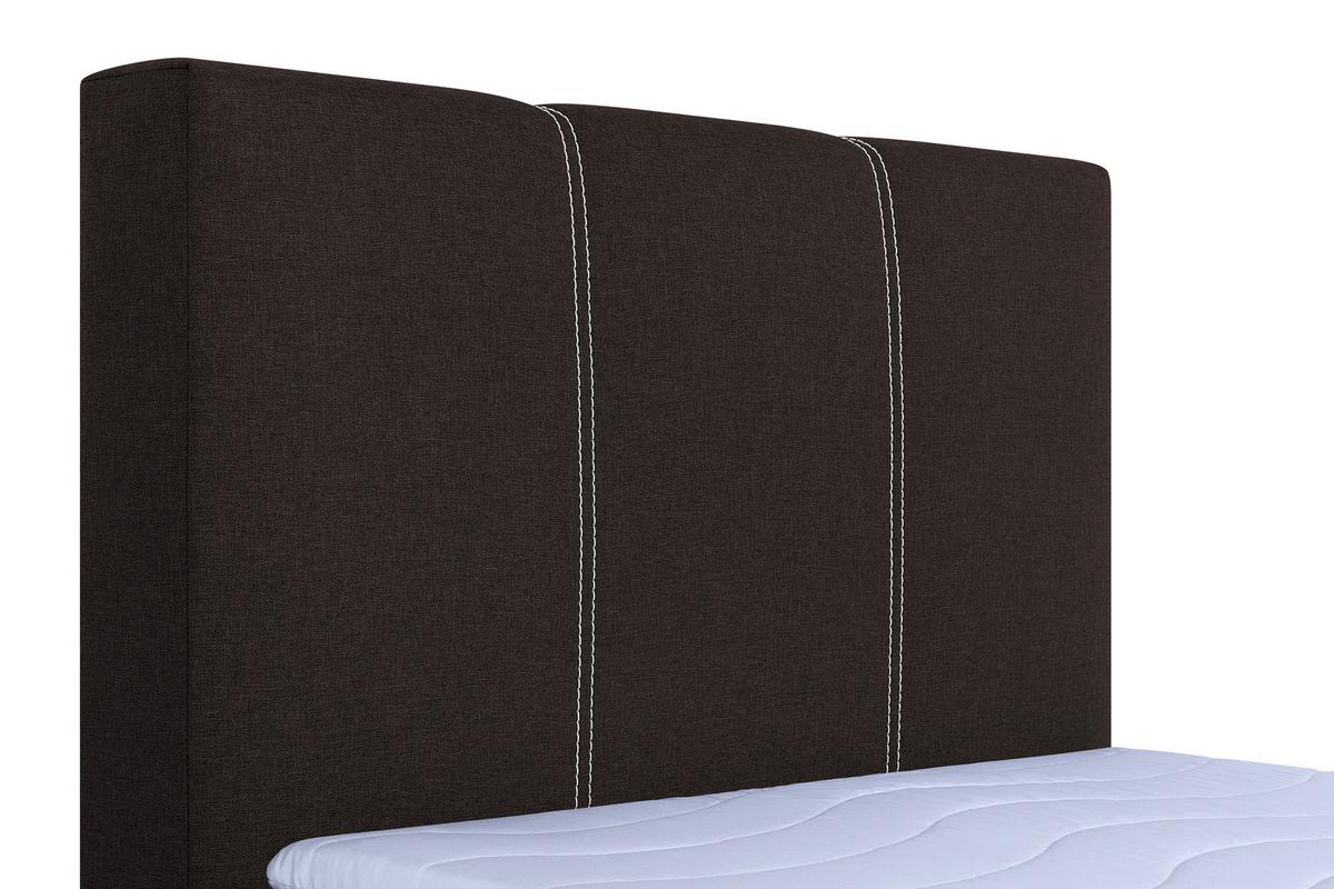 Boxspringbett Malta Mit Topper Braun, 90x200 Cm - Chromfarben/Schwarz, Basics, Holzwerkstoff/Textil (90/200cm) - P & B