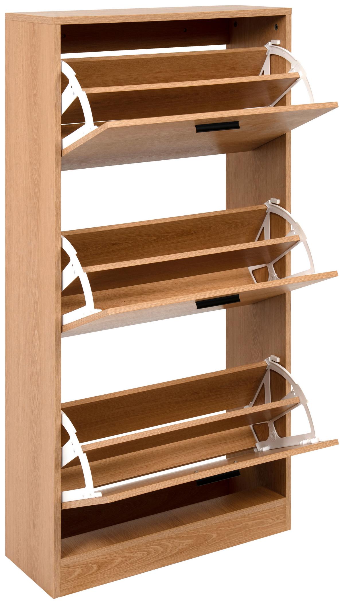 Schuhkipper Zwolle Eiche Dekor B: 60 Cm - Eichefarben, Trend, Holzwerkstoff (60/117/24cm)