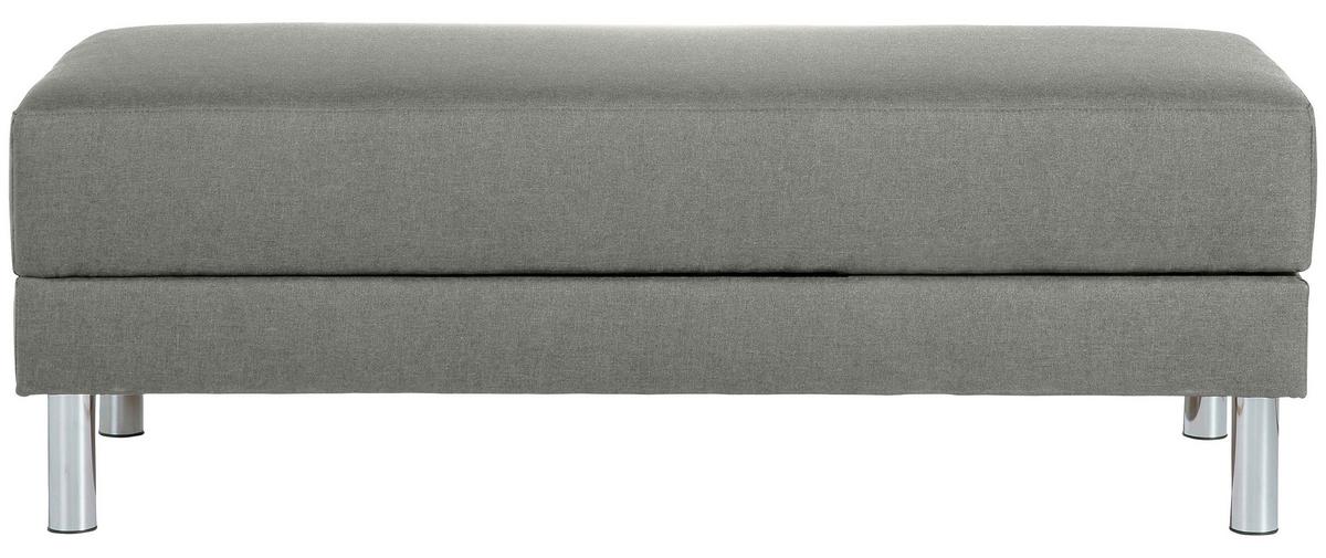 Ecksofa mit Schlaffunktion Just Fashion Hellgrau - Chromfarben/Hellgrau, KONVENTIONELL, Textil (152/230cm) - Max Winzer