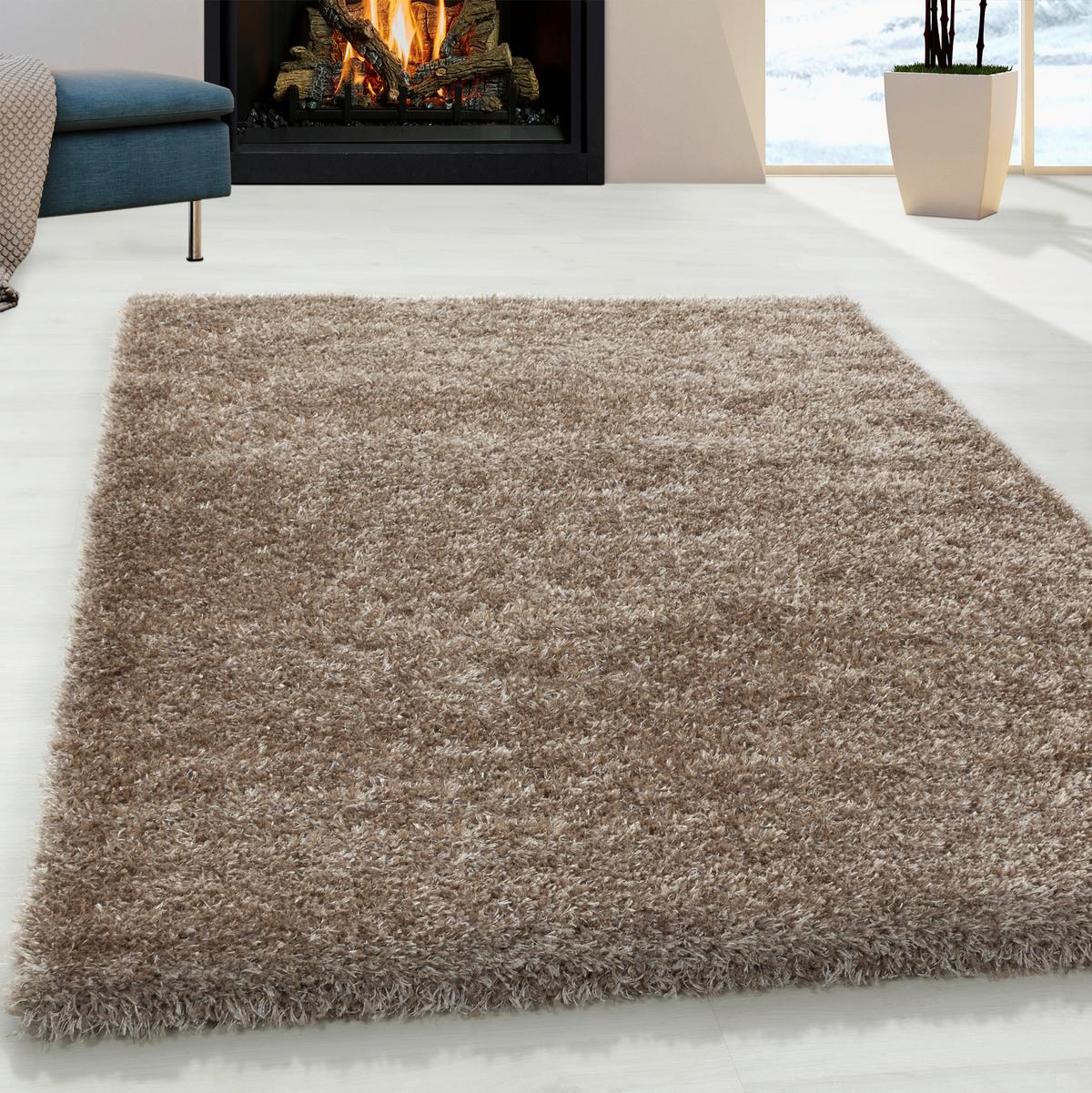 Koberec s vysokým vlasem BRILLIANT 120x170cm - šedohnědá, Basics, textil (120/170cm) - Novel
