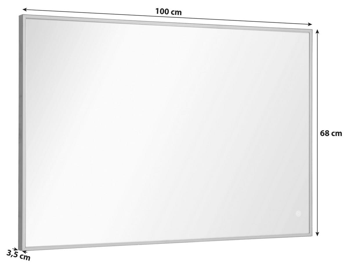 Wandspiegel New York Eckig BxH: 100x68 cm Glas Schwarz - Schwarz, MODERN, Glas (100/68/3,5cm) - MID.YOU