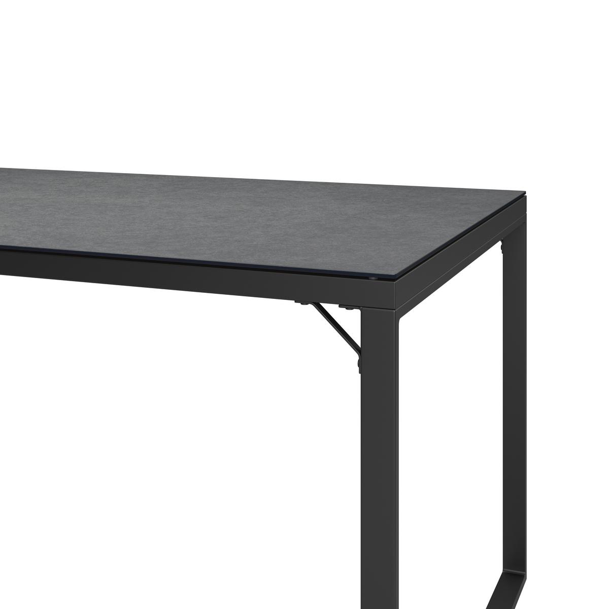 Gartentisch Brest - Anthrazit, MODERN, Glas/Metall (140/68/80cm) - Beldano