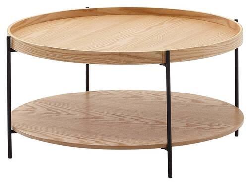 Konferenčný stolík hnedý - hnedá/čierna, Modern, kov/kompozitné drevo (78/78/40cm) - MID.YOU