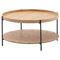 Konferenční stolek hnědý - černá/hnědá, Moderní, kov/kompozitní dřevo (78/78/40cm) - MID.YOU