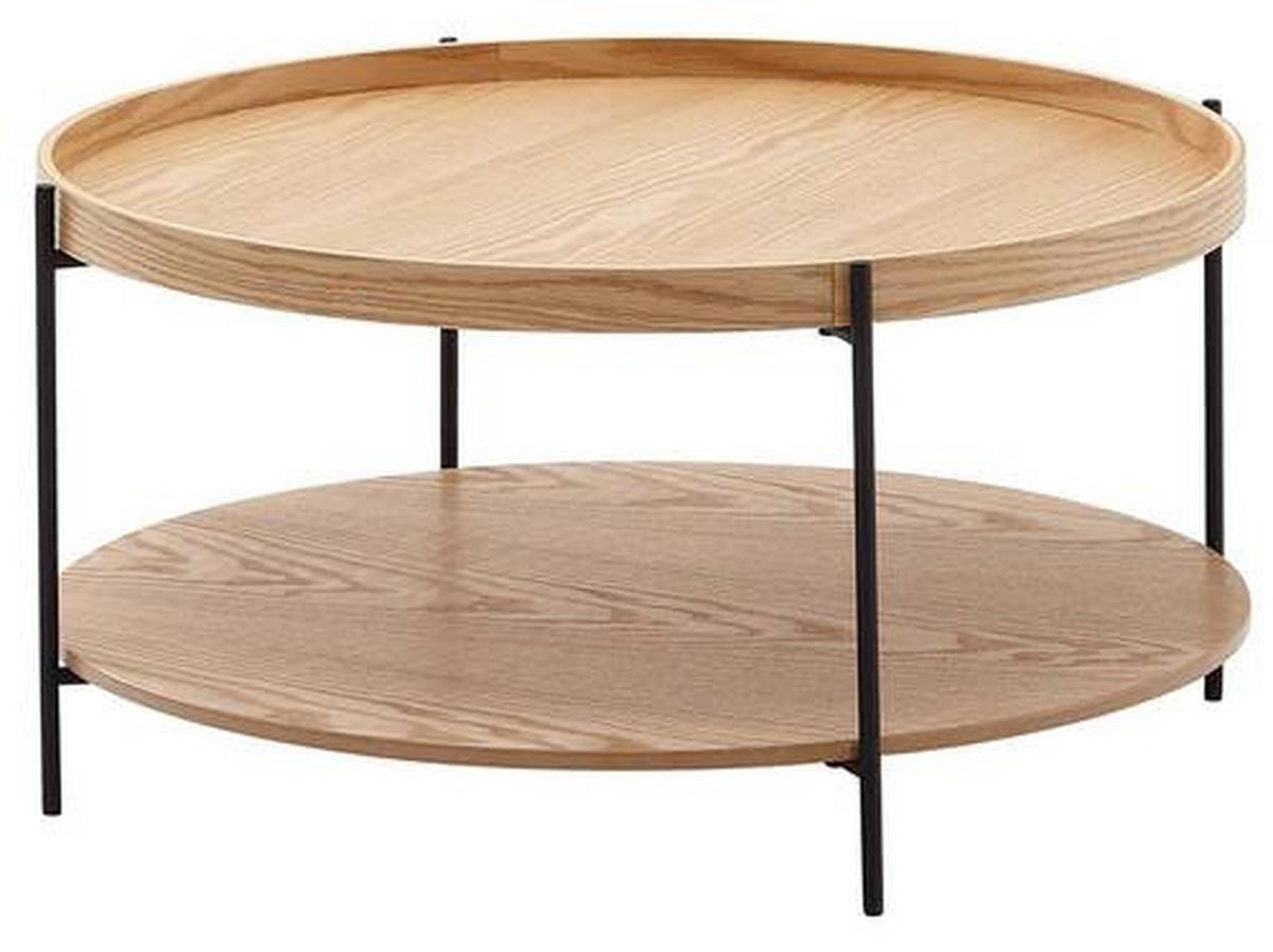 Konferenční stolek hnědý - černá/hnědá, Moderní, kov/kompozitní dřevo (78/78/40cm) - MID.YOU
