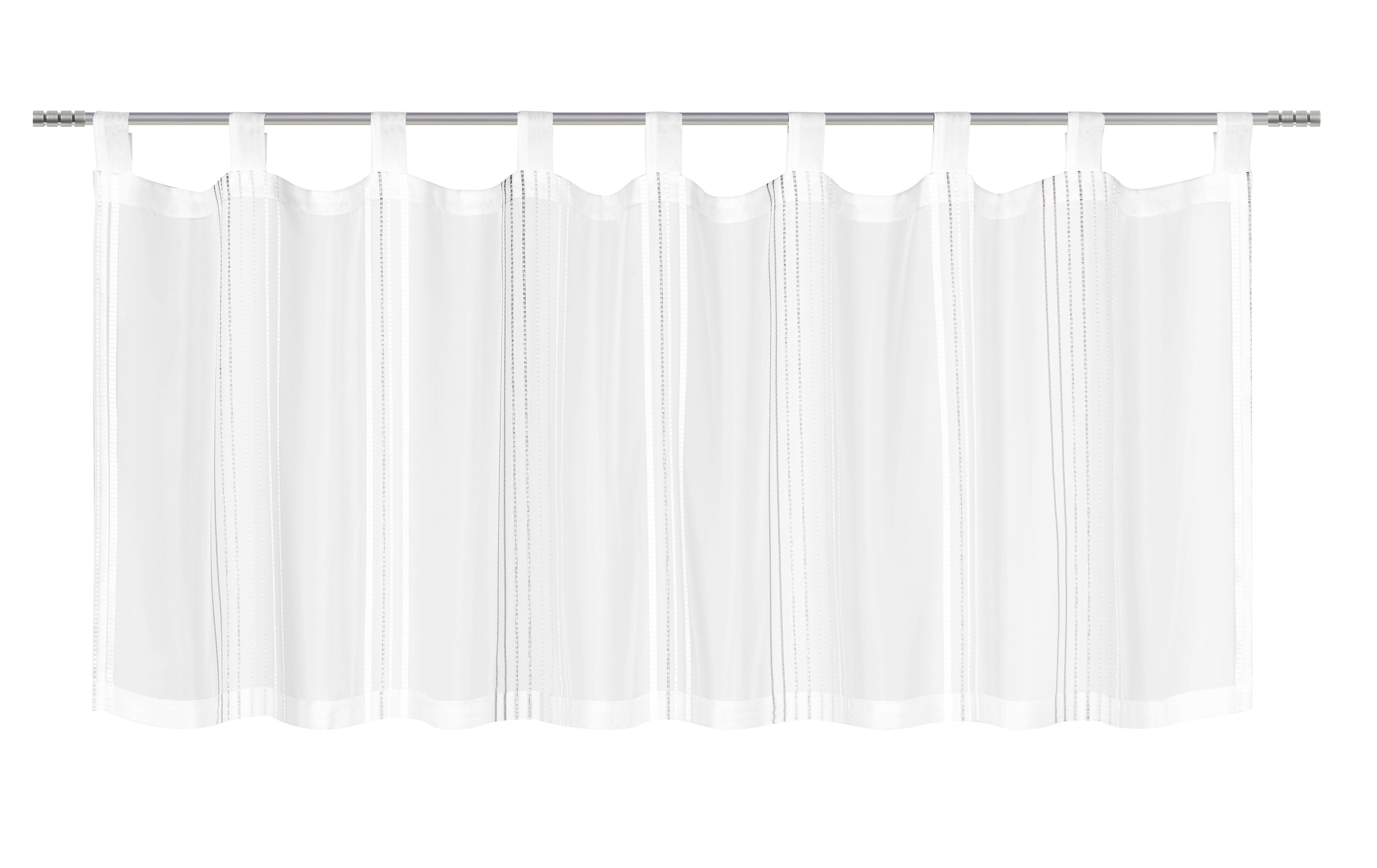 ZÁCLONA KRÁTKÁ Louis, 50/145 cm, bílá,šedá - šedá/bílá, Konvenční, textil (50/145cm) - Modern Living