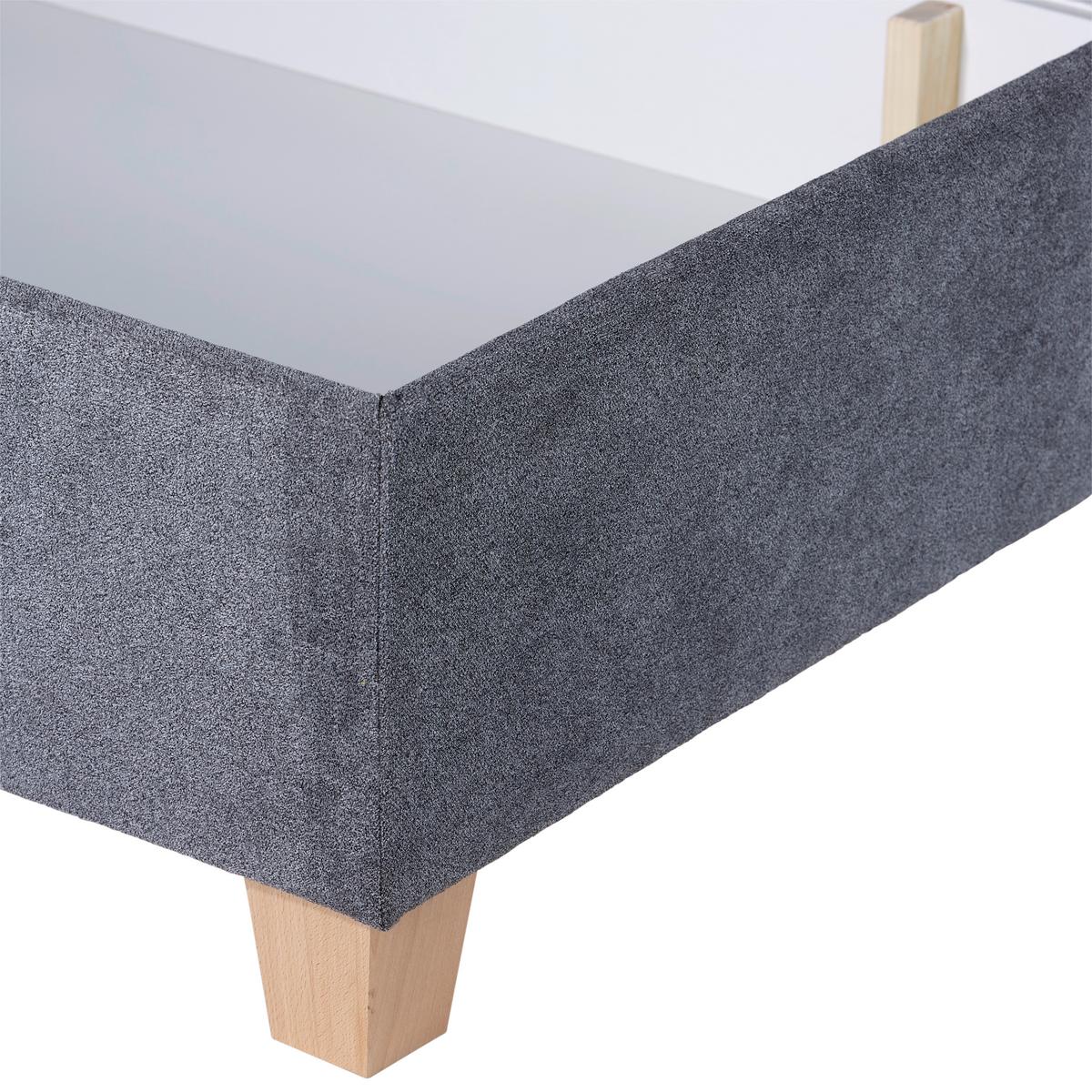 Polsterbett Mit Lattenrost 160x200 Cm Bellagio Anthrazit - Anthrazit/Buchefarben, KONVENTIONELL, Holz/Textil (160/200cm)
