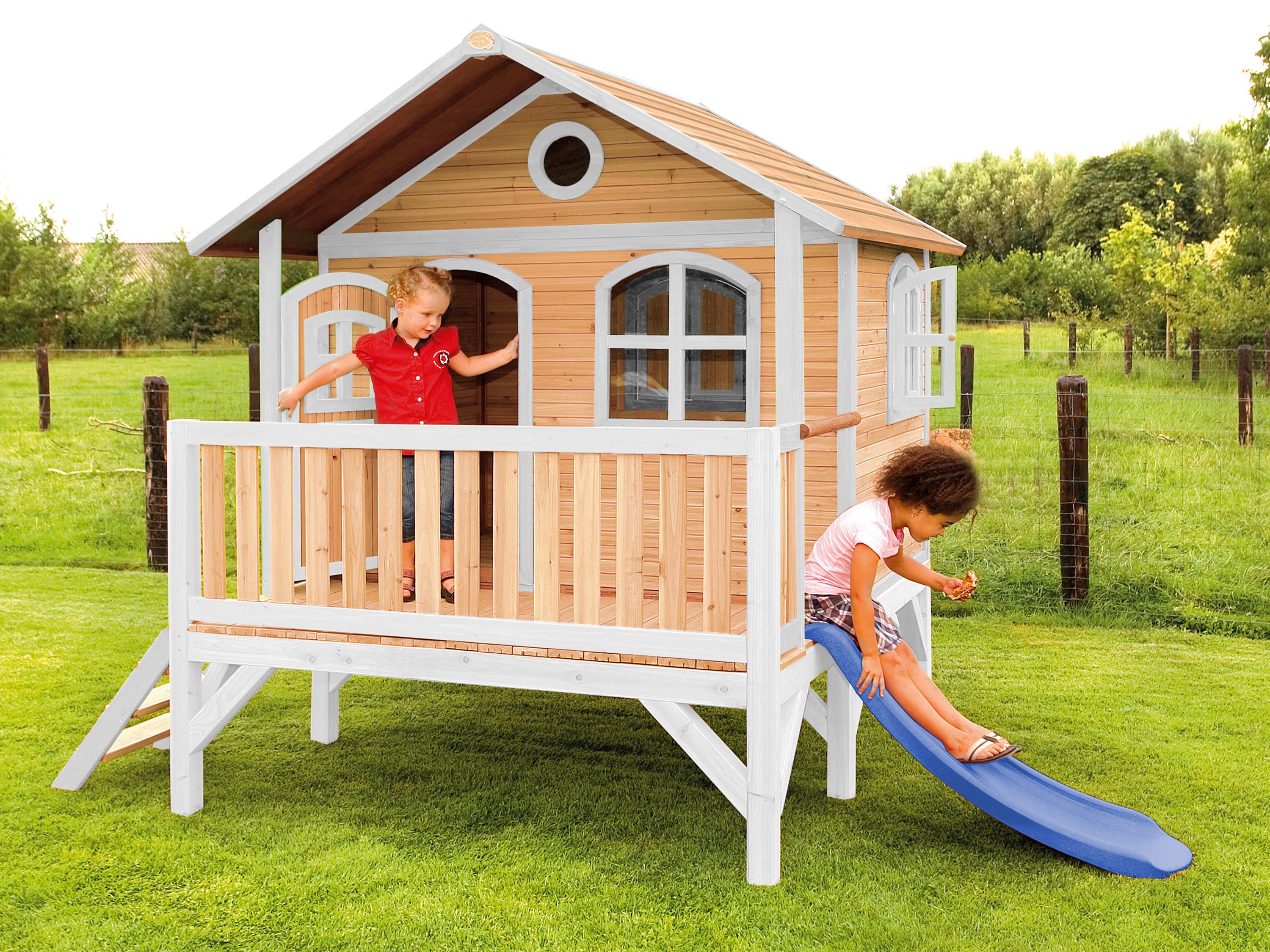 Spielhaus A030.040.31 - Rot/Braun, KONVENTIONELL, Holz/Kunststoff (349/233/212cm) - Ambia Garden
