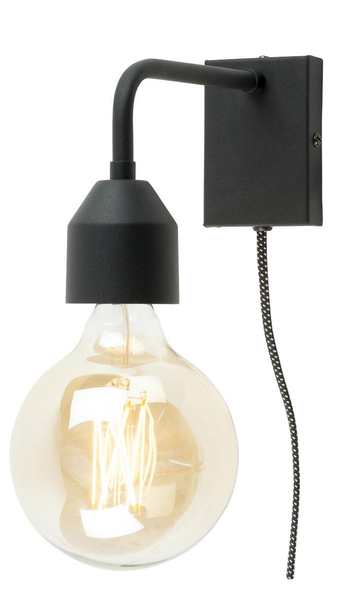 Wandleuchte Madrid 1-Flammig - Schwarz, Design, Metall (7/14,7/20,3cm) - It's about Romi