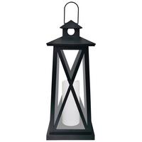 LED lucerna Sigrid, V: 47,6cm,časovač 6h - černá, plast/sklo (19,7/47,6/19,7cm) - Modern Living