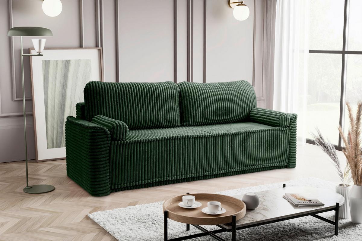 Schlafsofa Grubs Smaragdgrün B: 225cm - Smaragdgrün/Schwarz, Basics, Holz/Textil (225/96/93cm) - MID.YOU