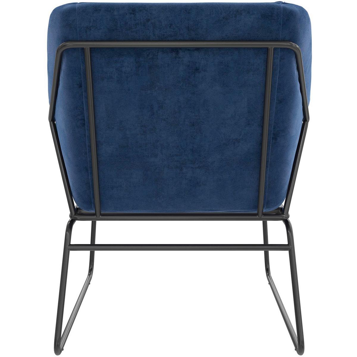 Stuhl Avery Blau Gepolstert - Blau/Schwarz, Design, Textil/Metall (71/81/66cm) - MID.YOU