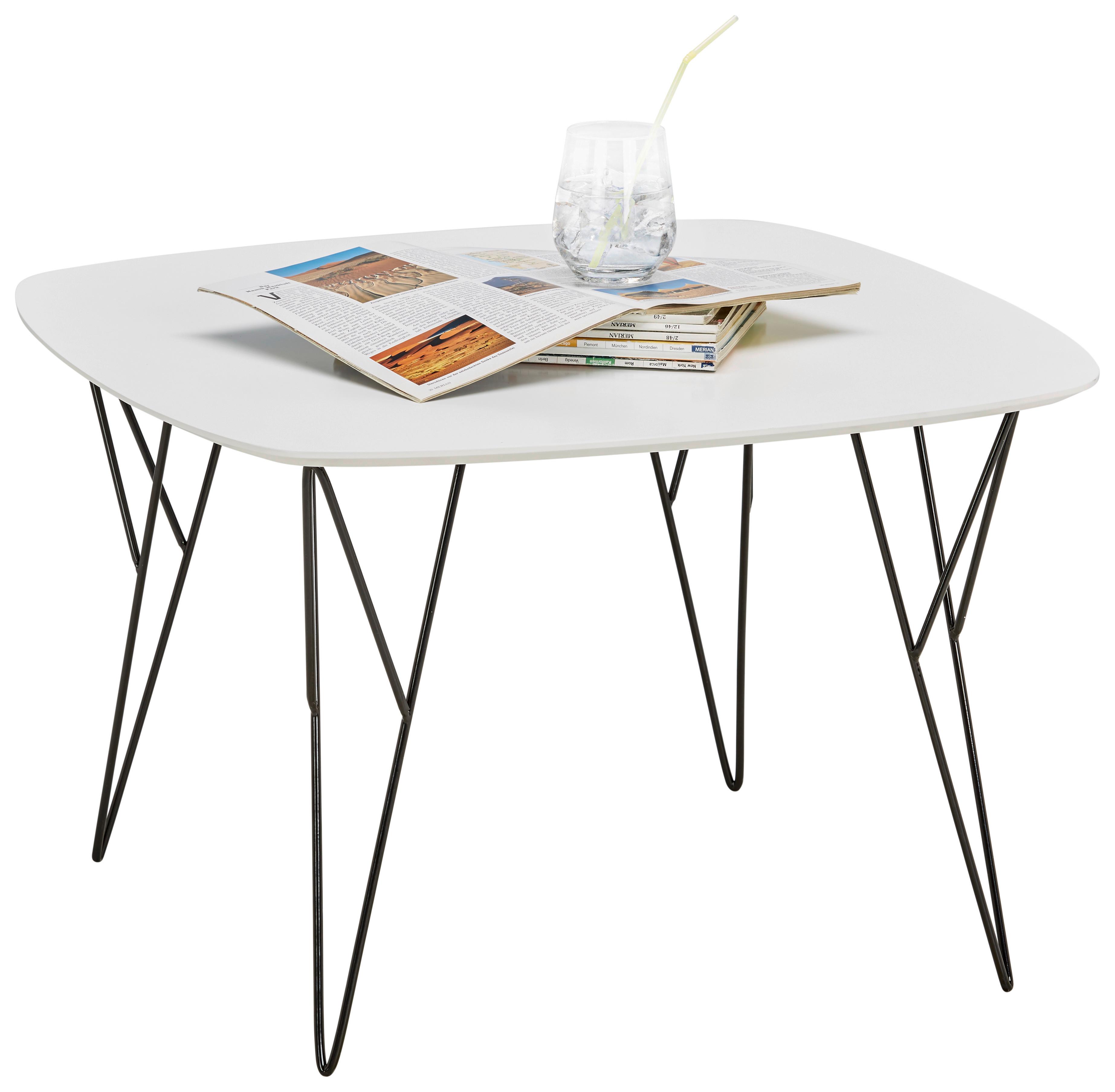 Konferenčný stolík PERCY - čierna/biela, Modern, kov/kompozitné drevo (70/70/45cm) - Mömax