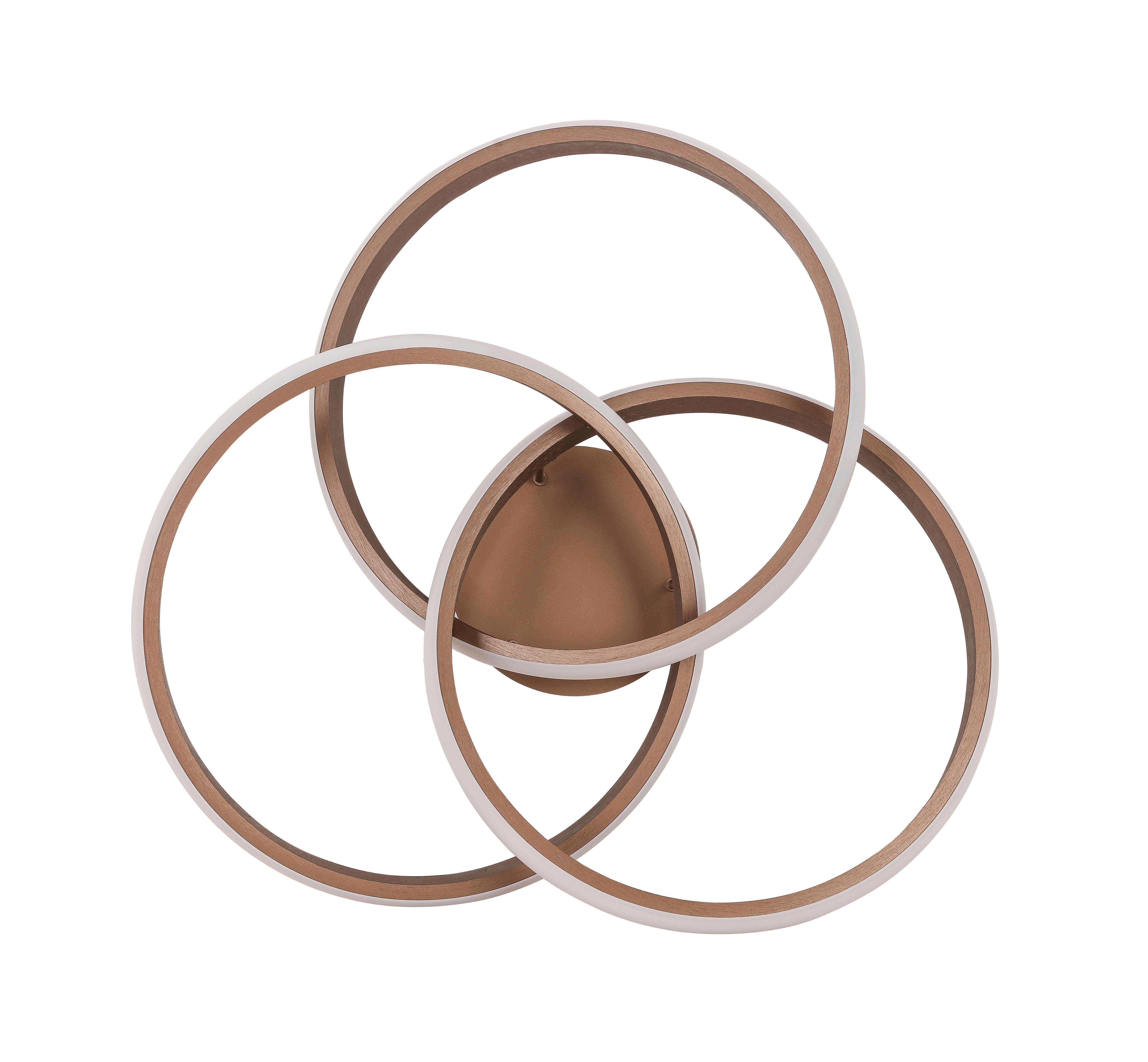 LED stropné svietidlo Antor, Ø: ca. 55cm - cappuccino, Modern, kov/plast (52/15/49,5cm) - Premium Living