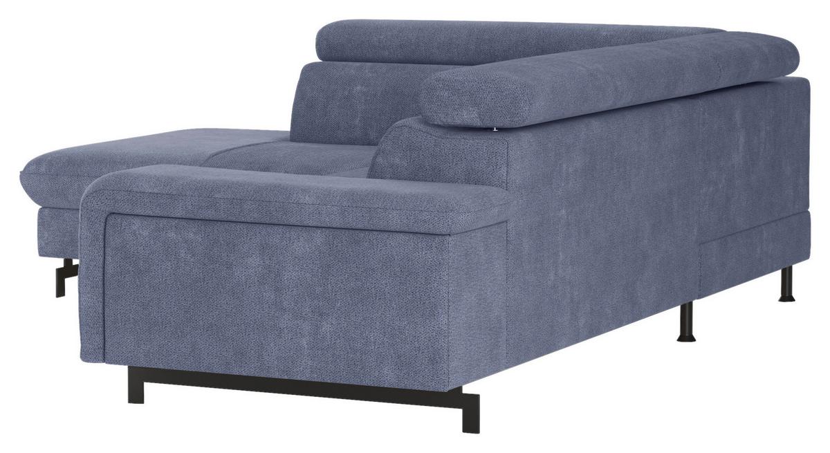 Ecksofa Emma - Blau/Schwarz, Textil (215/262cm) - MID.YOU