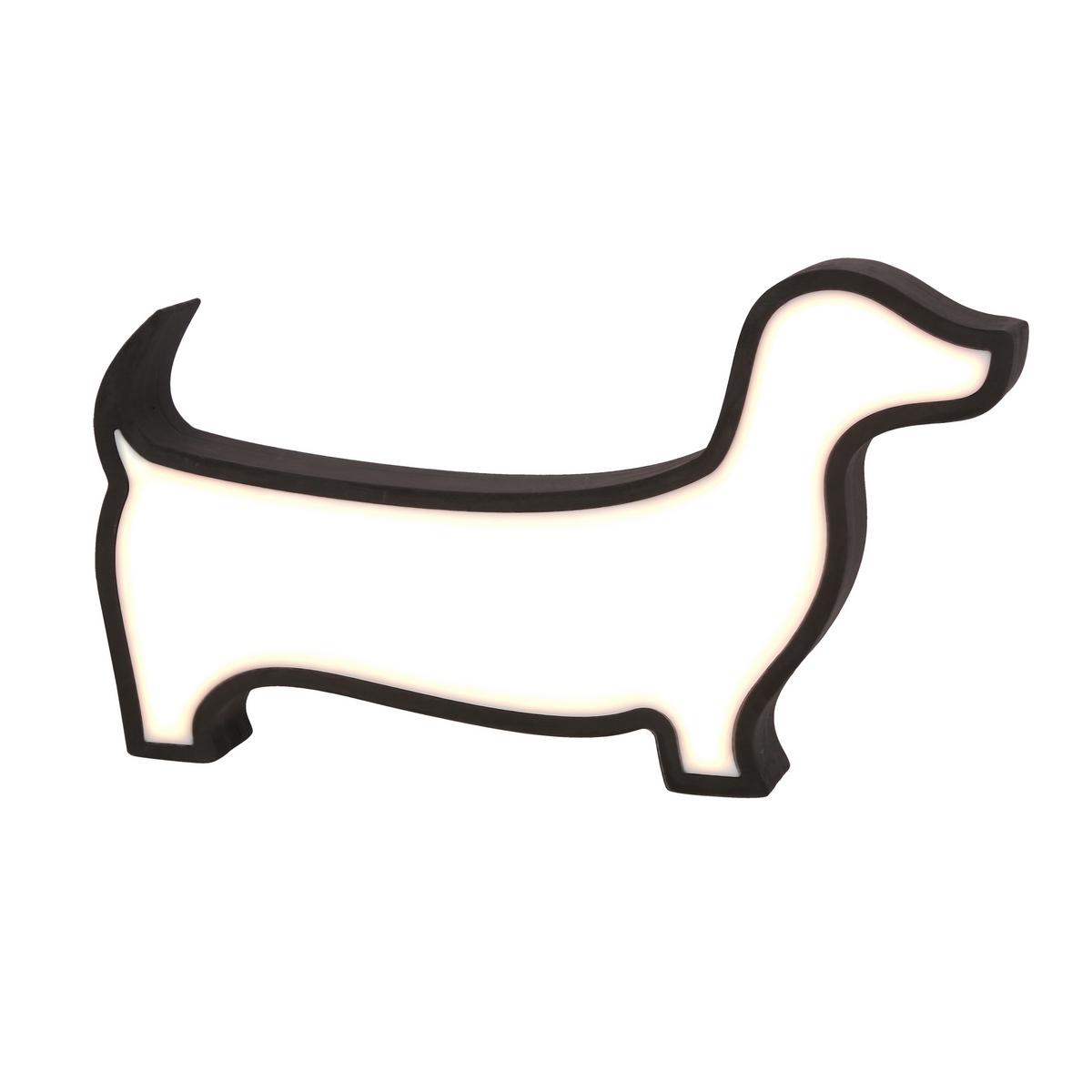 Kindertischleuchte 41-10643 Dog - Schwarz, Basics, Holzwerkstoff/Kunststoff (32/3.5/18cm)