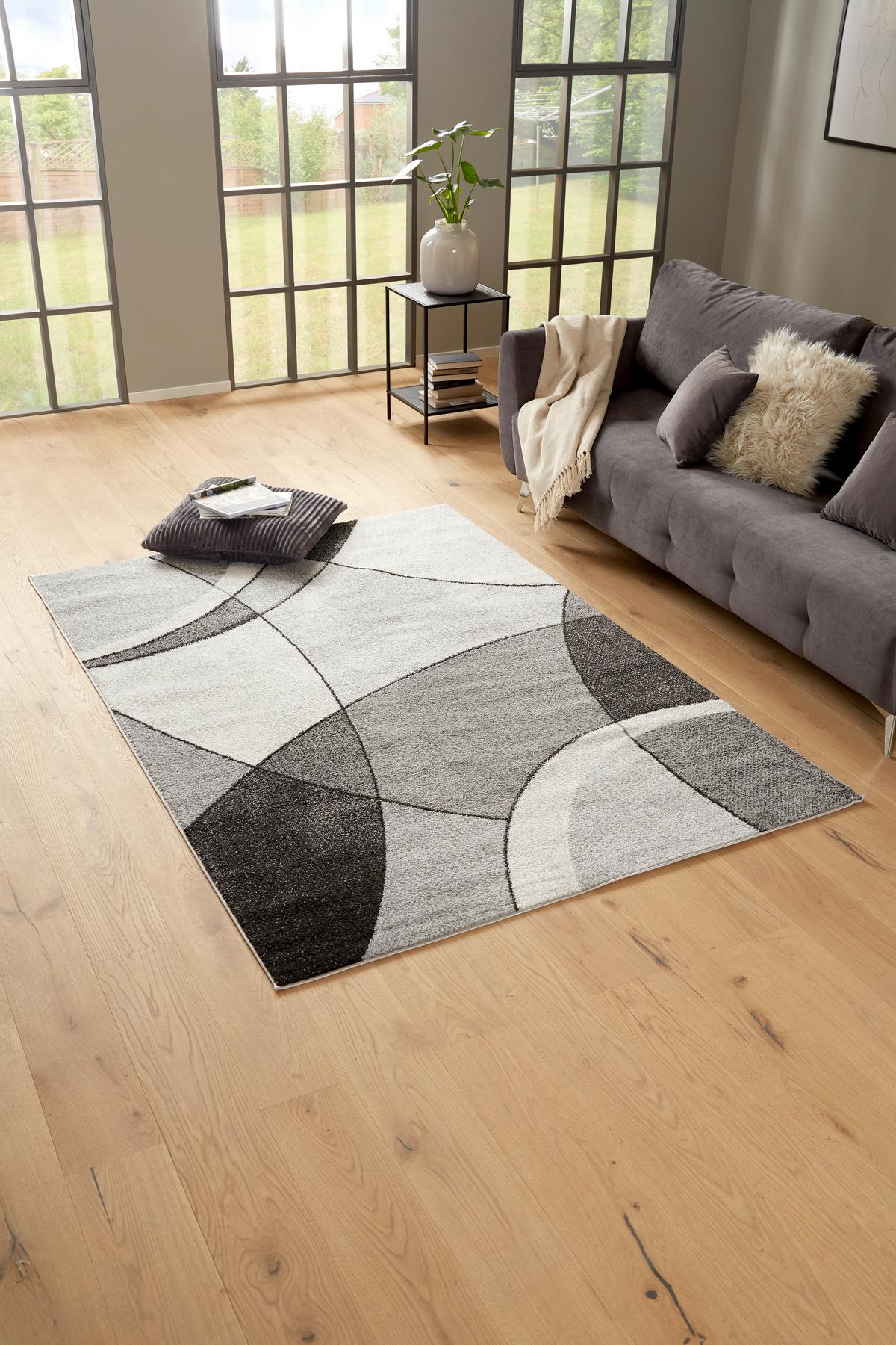 Szőtt Szőnyeg Alexa Kb. 120/160cm - antracit, Modern, textil (120/160cm) - Luca Bessoni