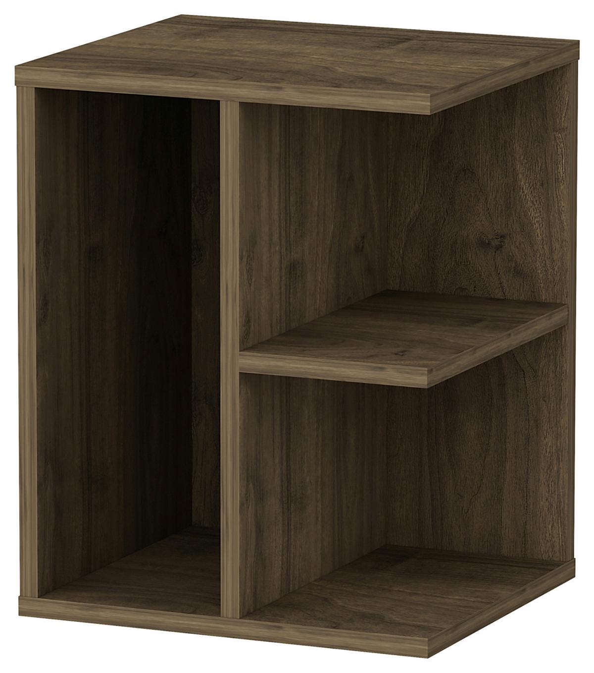 Nachtkästchen, Walnuss Dekor H: 50 cm, Prometheus - Walnussfarben, Design, Holzwerkstoff (40/50/39,6cm) - MID.YOU